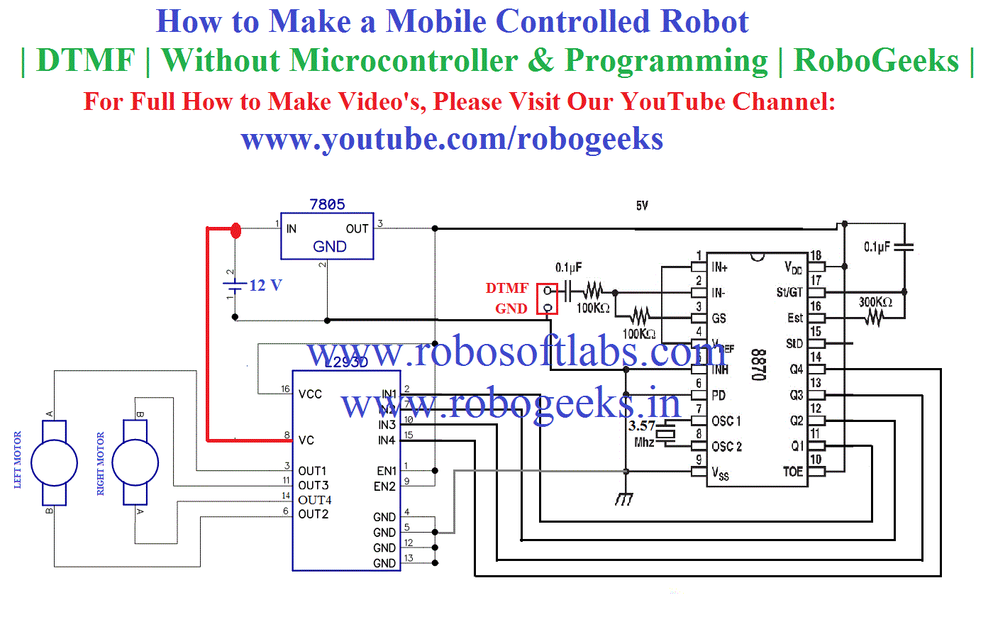 How to Make a Mobile Controlled Robot | DTMF | Without Microcontroller & Programming | RoboGeeks