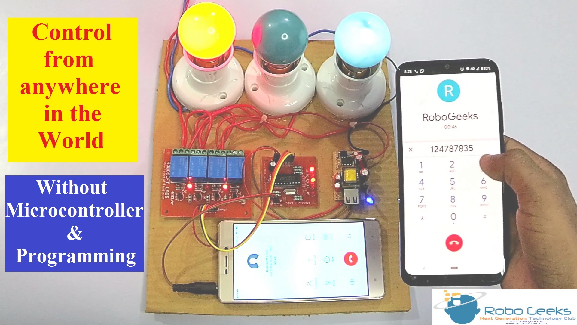 How to Make Mobile Home Automation | DTMF | Without Microcontroller and Programming | Robogeeks